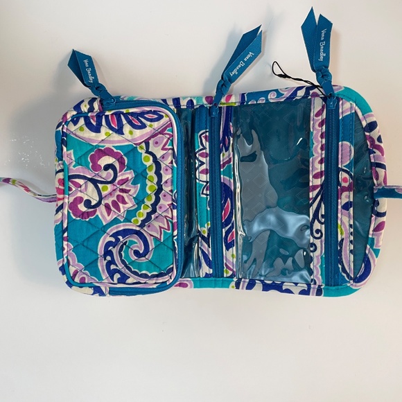 New! Vera Bradley Waikiki Paisley Makeup/Jewelry Travel Bag Tie-Closure - Picture 4 of 8